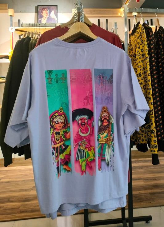 Karnataka Art heroes Oversized T-Shirt | Pastel Shade