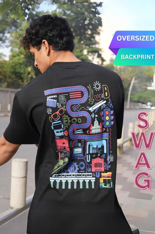 Bengaluru Front and Back Print Oversized TShirt |Text Oversized TShirt