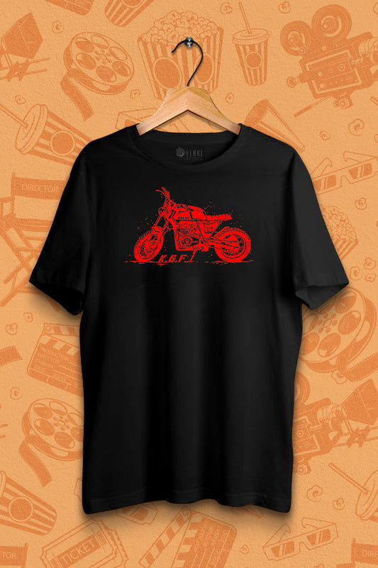 Rocky Bike TShirt | KGF Yash Tshirt | Red on Black