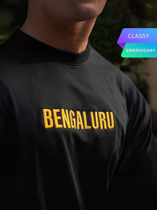 Bengaluru Front and Back Print Oversized TShirt |Text Oversized TShirt