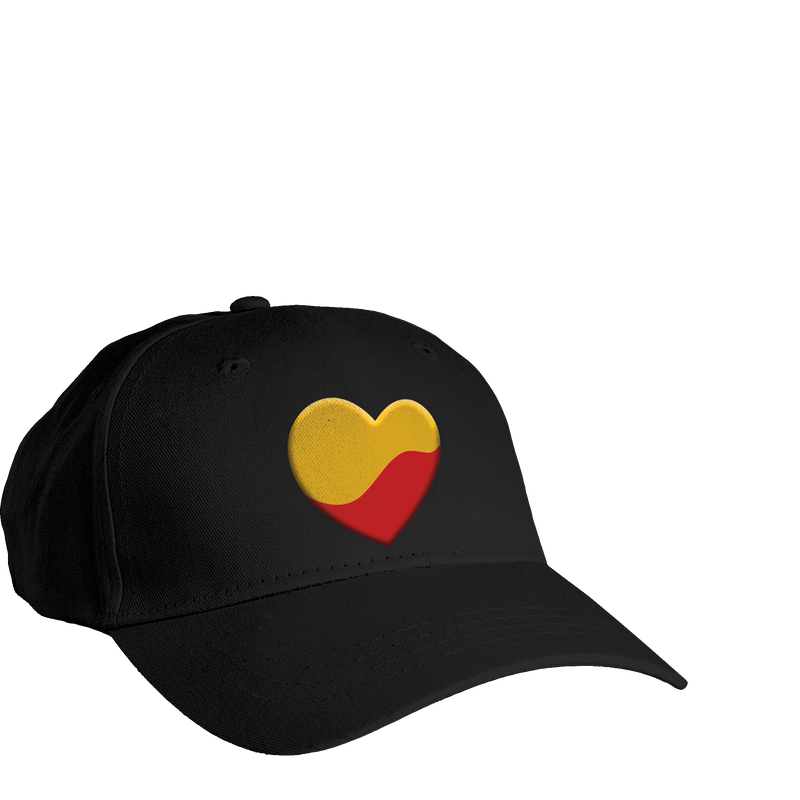 Yellow Red Heart Cap | Kannada Cap