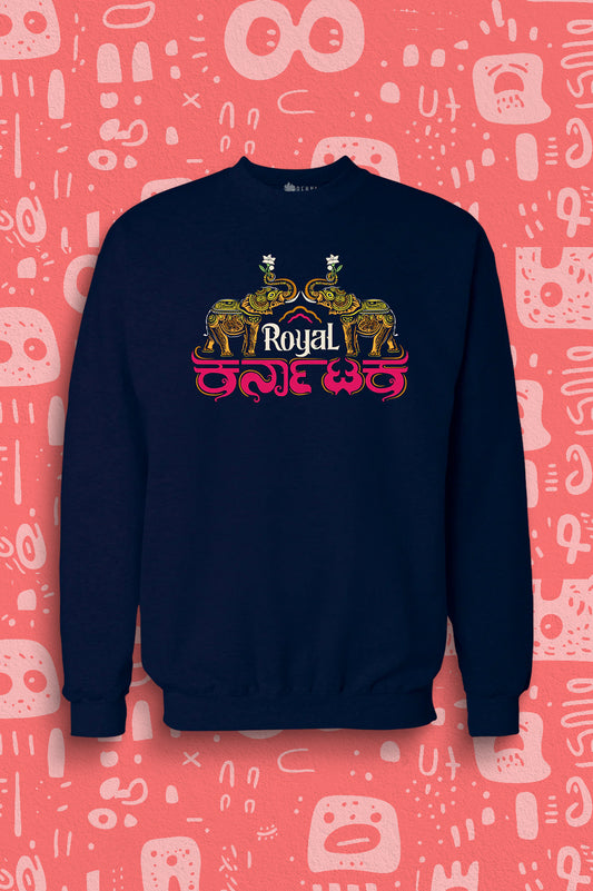 Royal Karnataka Sweatshirt | Kannada Text Sweatshirt | Kannada Series