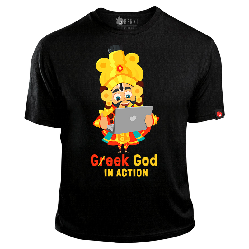 Geek God T-Shirt | Yakshagana with Dialog TShirt | Yaksha Series - Benki Store