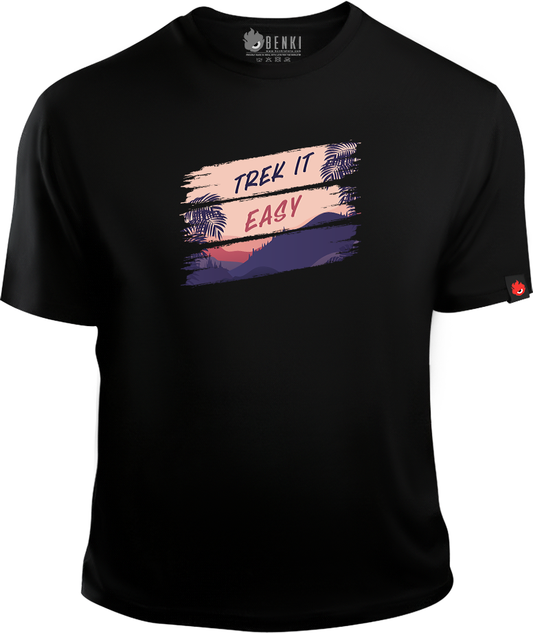 Trek It Easy TShirt | Mountain Trekking TShirt | Nature Series - Benki Store