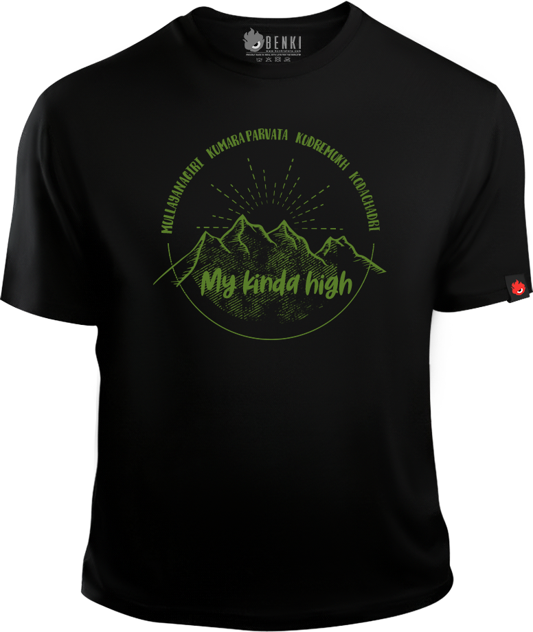 My Kinda High TShirt | Mountain Trekking TShirt | Nature Series - Benki Store