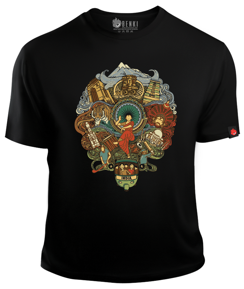 Celebrating India TShirt | Vibrant Indian TShirt – Benki Store